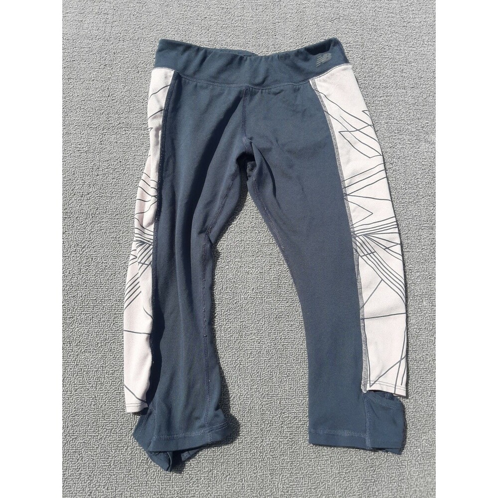GIRLS NEW BALANCE LEGGINGS, BLACK side design M Medium 10/12 Pants